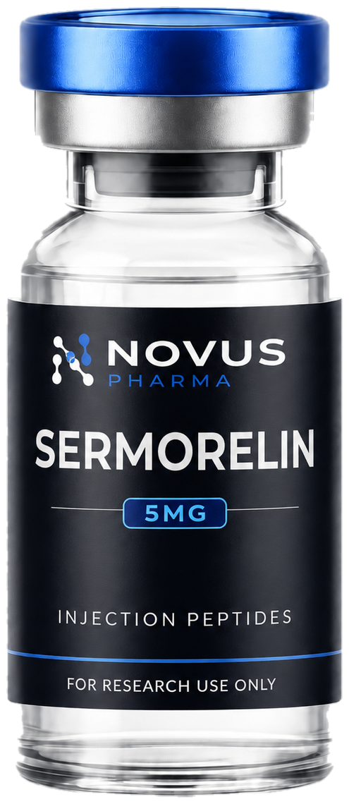 Sermorelin research peptide vial — Novus Labs